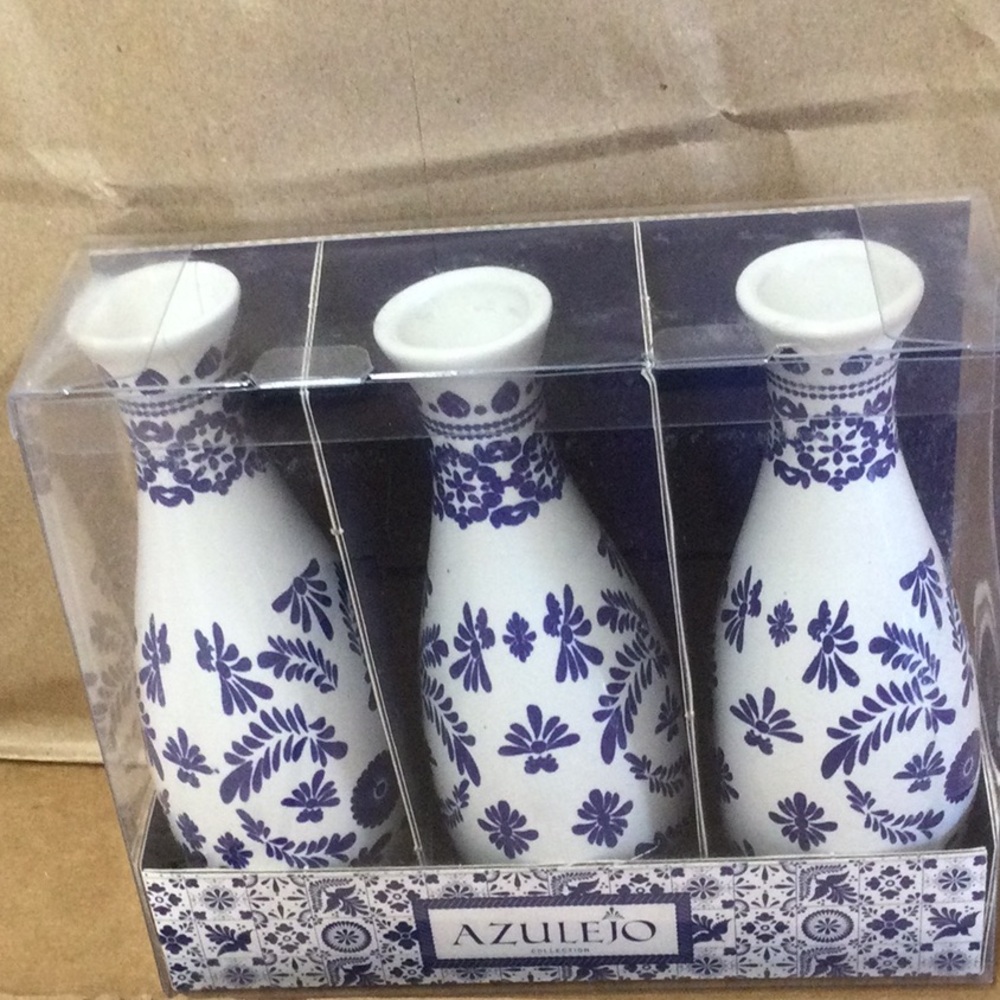 New 3 Pieces Set Portugal Azulejo  ceramic vases